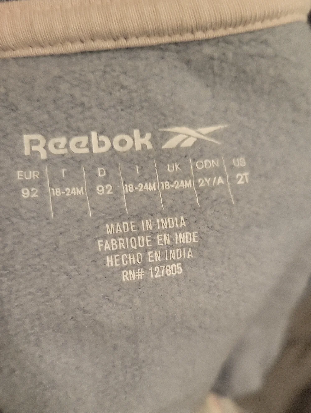 Reebok Light Blue Kids Snap-Front Bomber Jacket with White Panels
